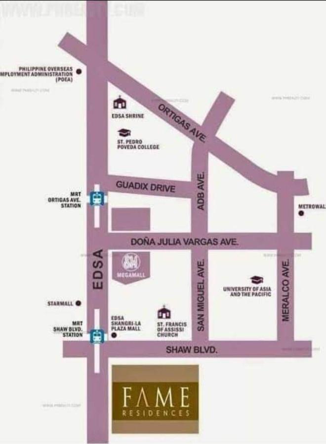 Penthouse Studio At Fame Residence 41St Floor, Shangrila-Megamall Manila Esterno foto